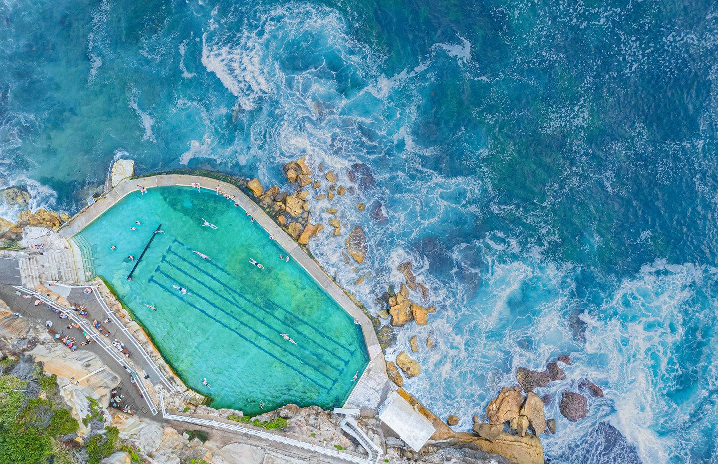 Bronte Baths Aerial View - Sydney Coastal Wall Art