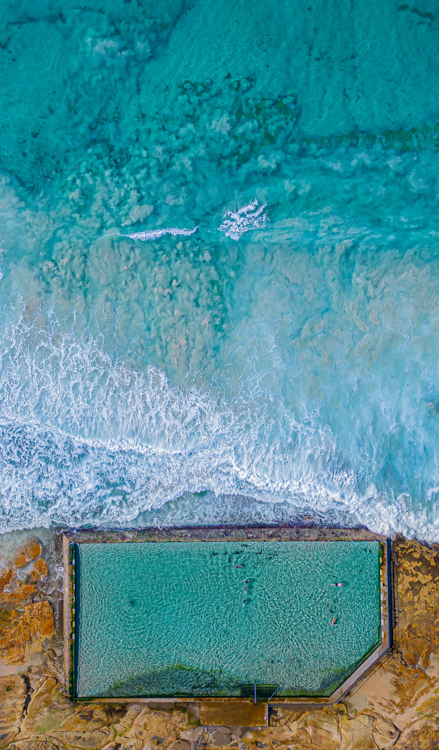 South Cronulla Rock Pool Aerial View - Sydney Coastal Wall Art