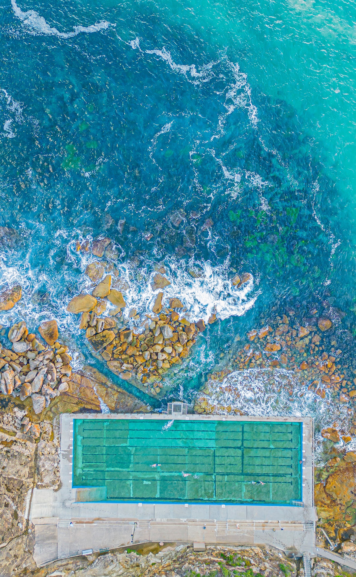Frashwater Beach Rock Pool Aerial View - Sydney Coastal Wall Art