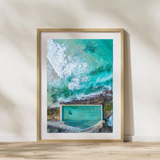 Bilgola Rock Pool Aerial View - Sydney Coastal Wall Art