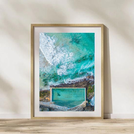 Bilgola Rock Pool Aerial View - Sydney Coastal Wall Art