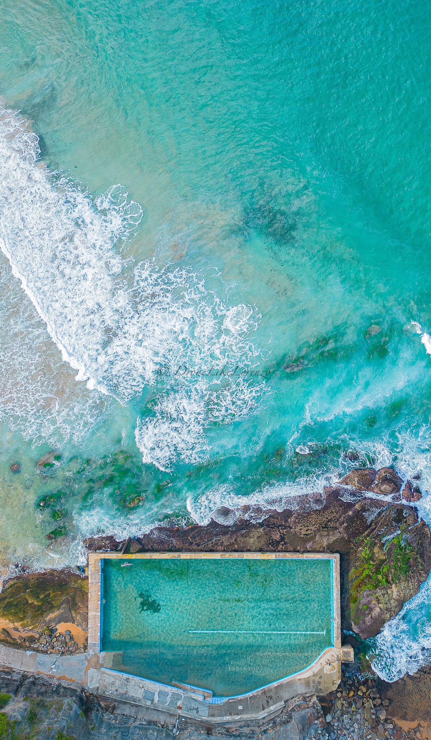 Bilgola Rock Pool Aerial View - Sydney Coastal Wall Art