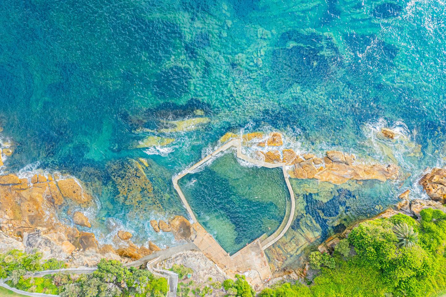 Malabar Beach Rock Pool Aerial View - Sydney Coastal Wall Art