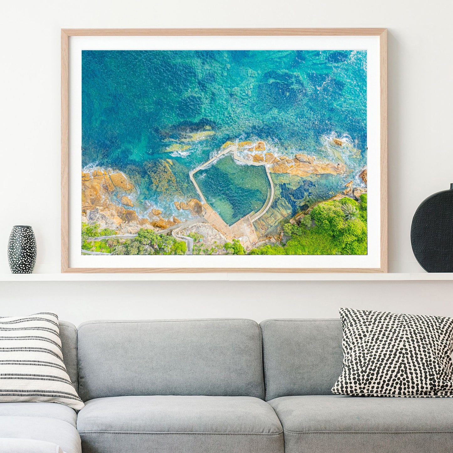 Malabar Beach Rock Pool Aerial View - Sydney Coastal Wall Art