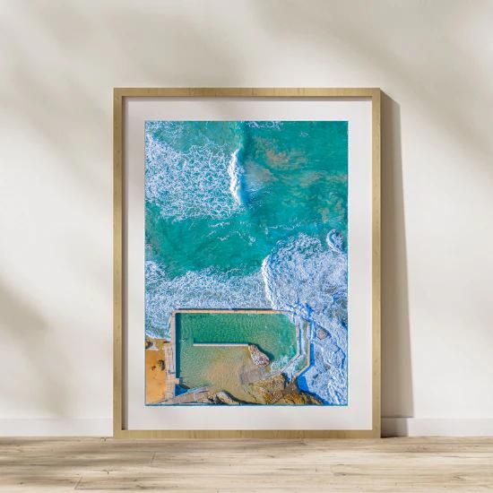 South Curl Curl  Rock Pool Aerial View - Sydney Coastal Wall Art