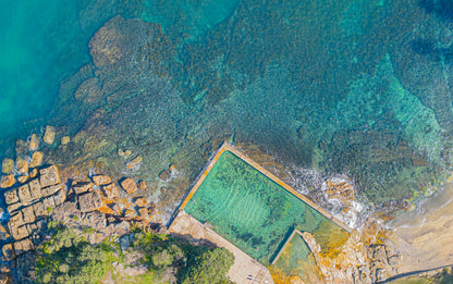 Fairlight Rock Pool Aerial View - Sydney Coastal Wall Art