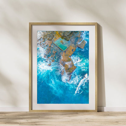 North Curl Curl Rock Pool Aerial View - Sydney Coastal Wall Art