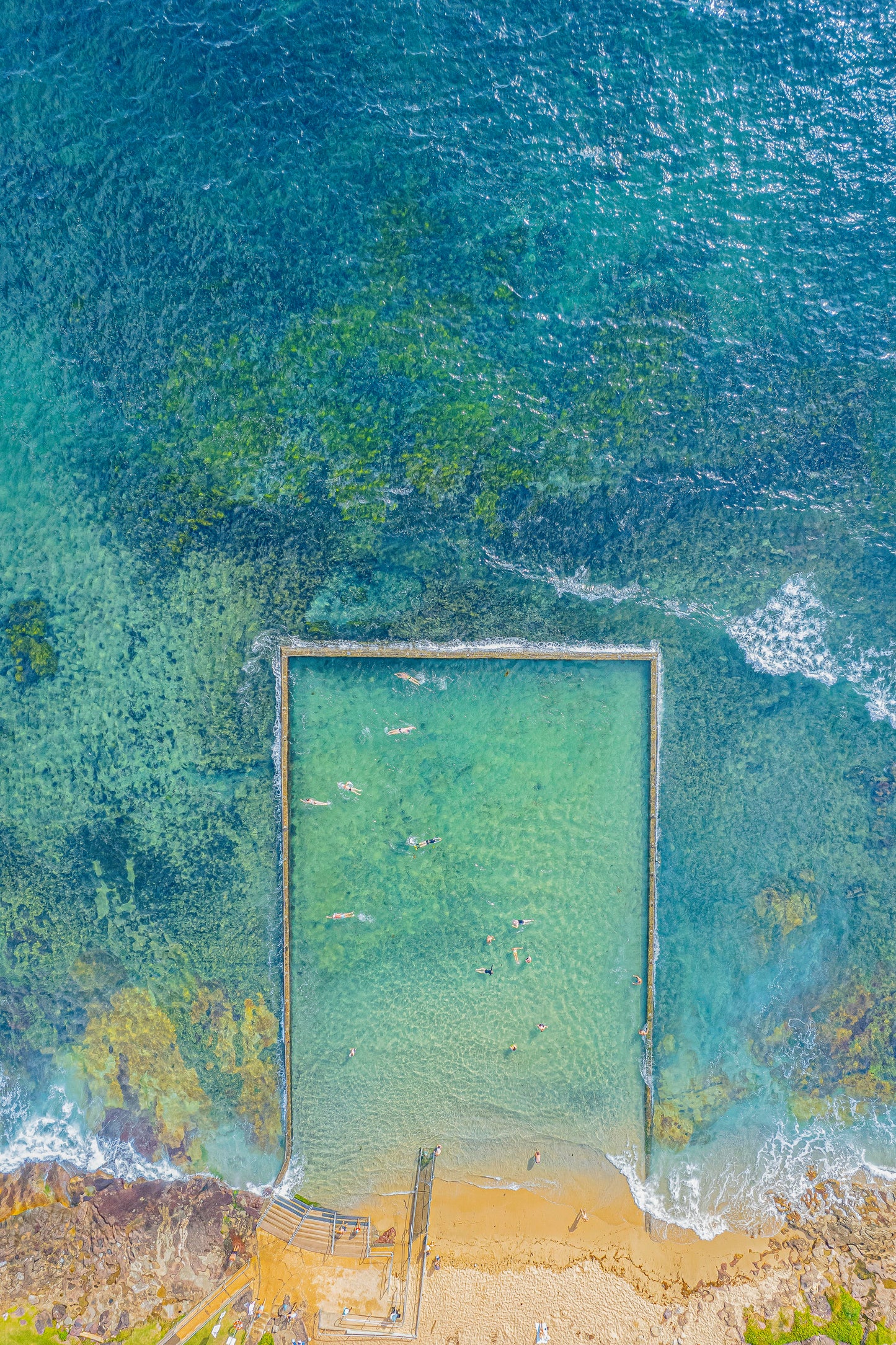 Shelly Beach Rock Pool Aerial View - Sydney Coastal Wall Art