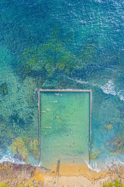 Shelly Beach Rock Pool Aerial View - Sydney Coastal Wall Art