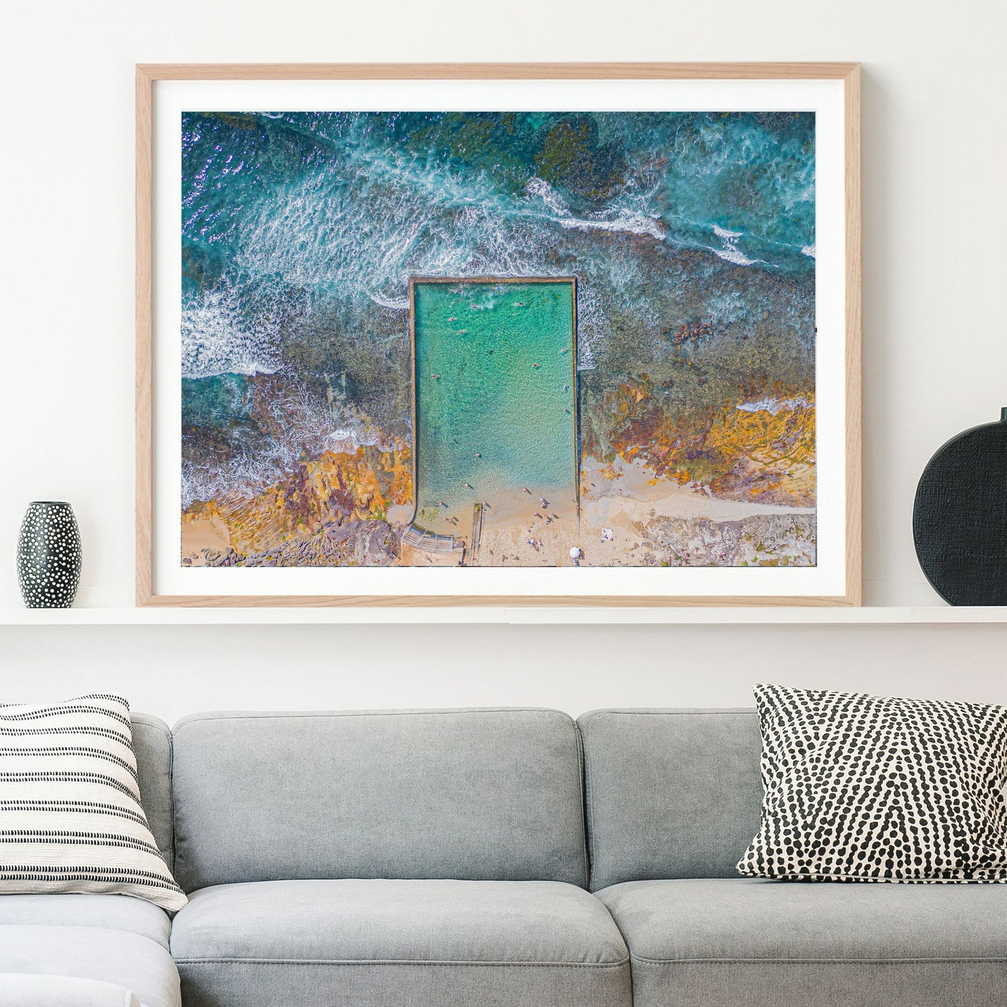 Shelly Beach Rock Pool Aerial View - Sydney Coastal Wall Art