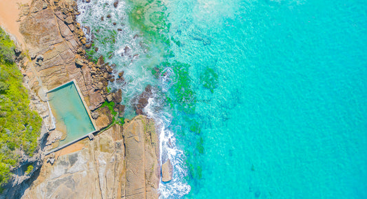 Sydney Ocean Rock Pool Photo | Whale Beach Rock Pool Aerial Photo.